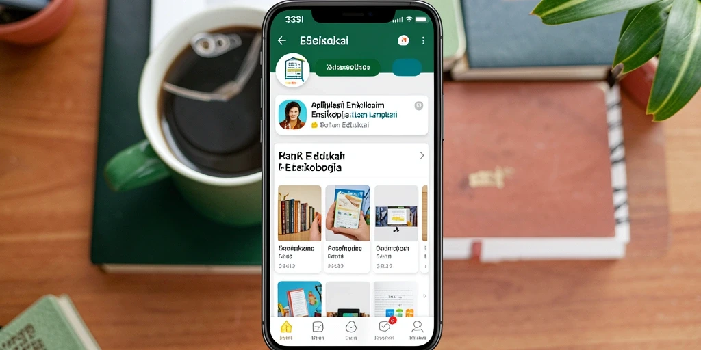 Tampilan antarmuka utama aplikasi Ensiklopedia 333I yang informatif.