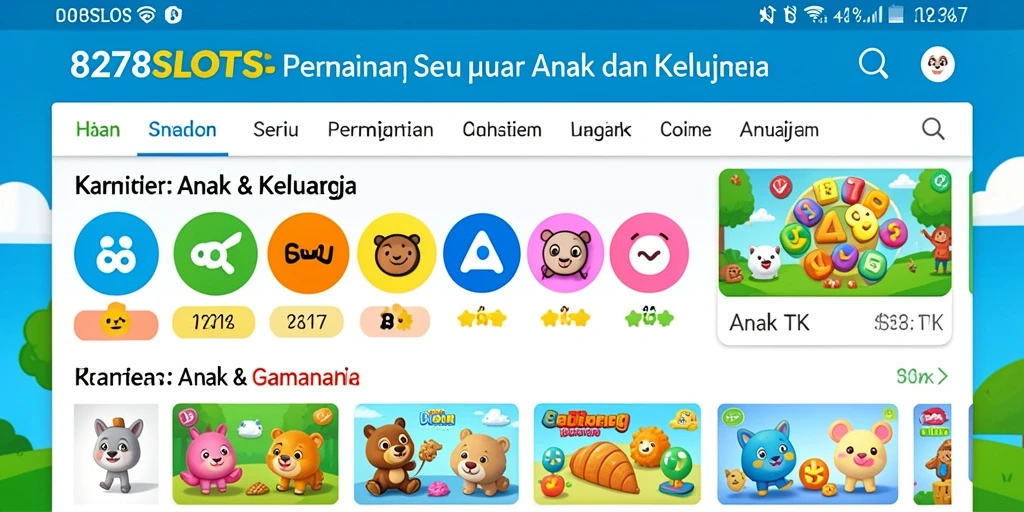 Tampilan antarmuka menarik dari aplikasi Game Anak TK.
