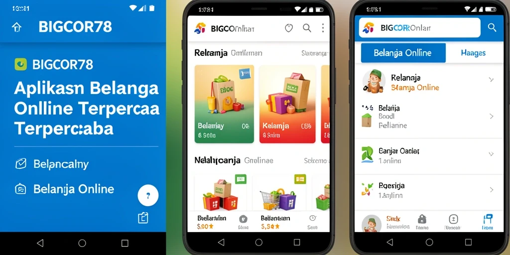 Antarmuka aplikasi BIGCOR78 yang user-friendly untuk Belanja Online.