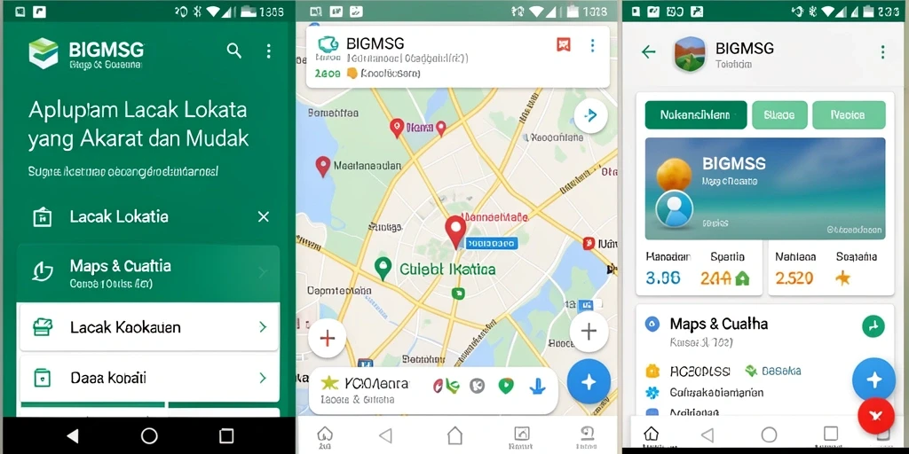 Tampilan antarmuka utama BIGMSG menunjukkan fungsi pelacakan lokasi yang efisien.