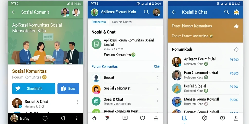 Tampilan antarmuka aplikasi Forum Komunitas PT89 yang intuitif dan ramah pengguna.