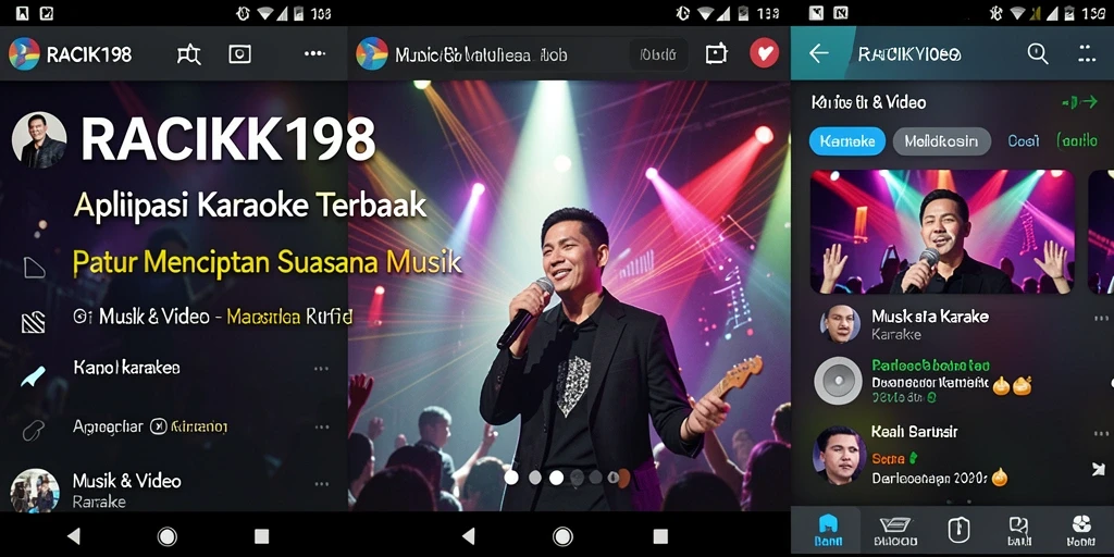 Tampilan antarmuka elegan RACIK198 yang mendukung karaoke.