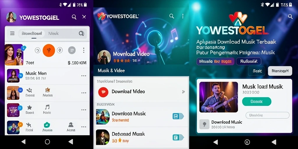Antarmuka YOWESTOGEL yang mudah digunakan untuk download musik.