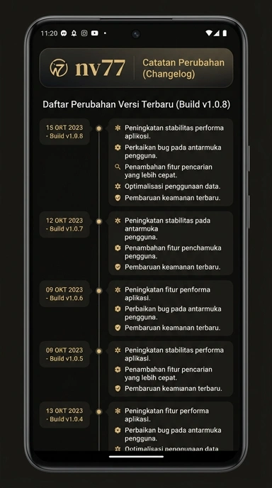 Riwayat Versi nv77 untuk Pengguna Android Indonesia
